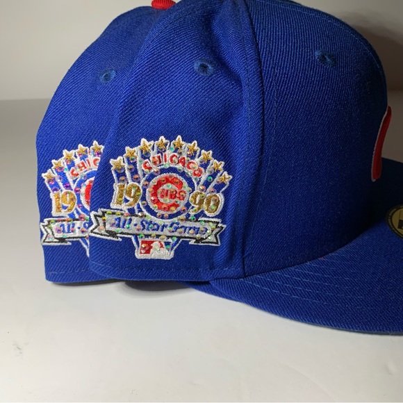 Swarovski Chicago Cubs Blue Brim Fitted Cap - Picture 3 of 6